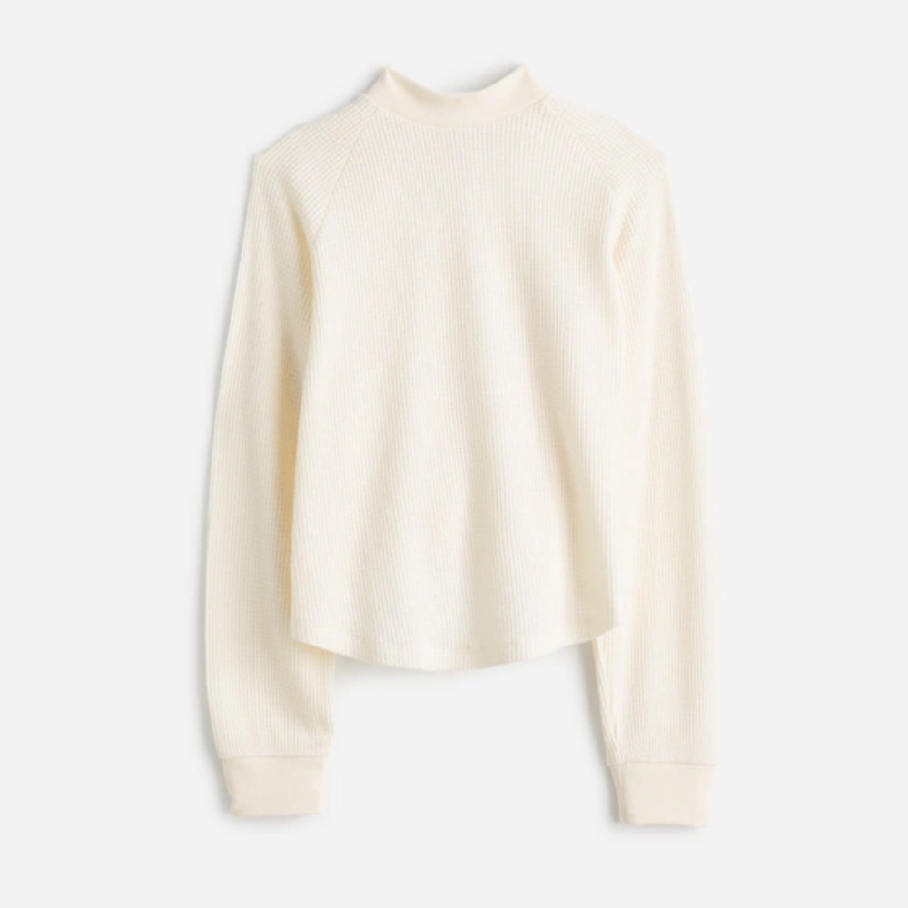 Madewell NWT Waffle Knit Crewneck Sweater Winter White Women’s Large